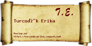 Turcsák Erika névjegykártya